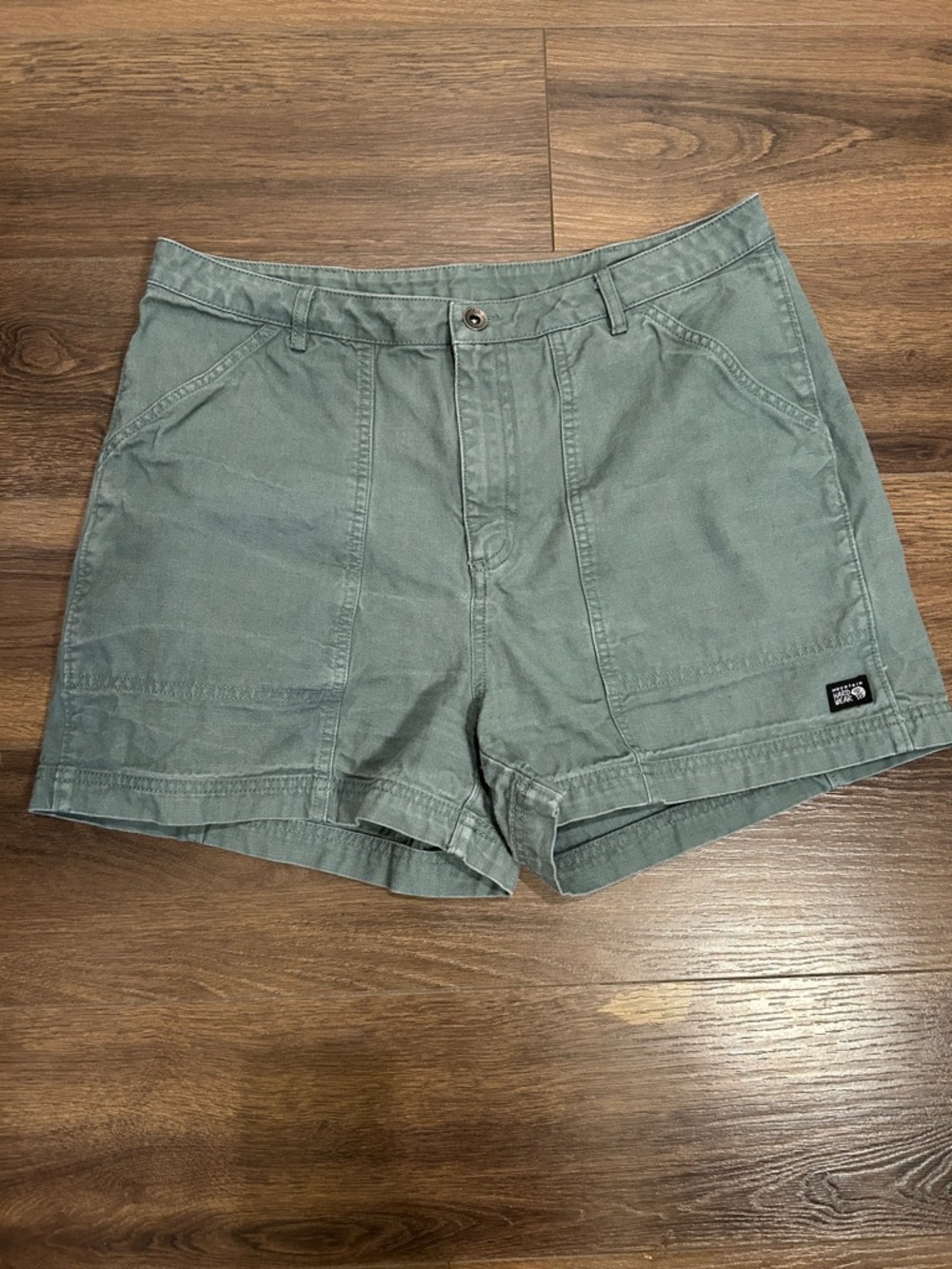 Mountain Hardwear shorts Women’s size 12 light green 3” inseam Sturdy & comfy!